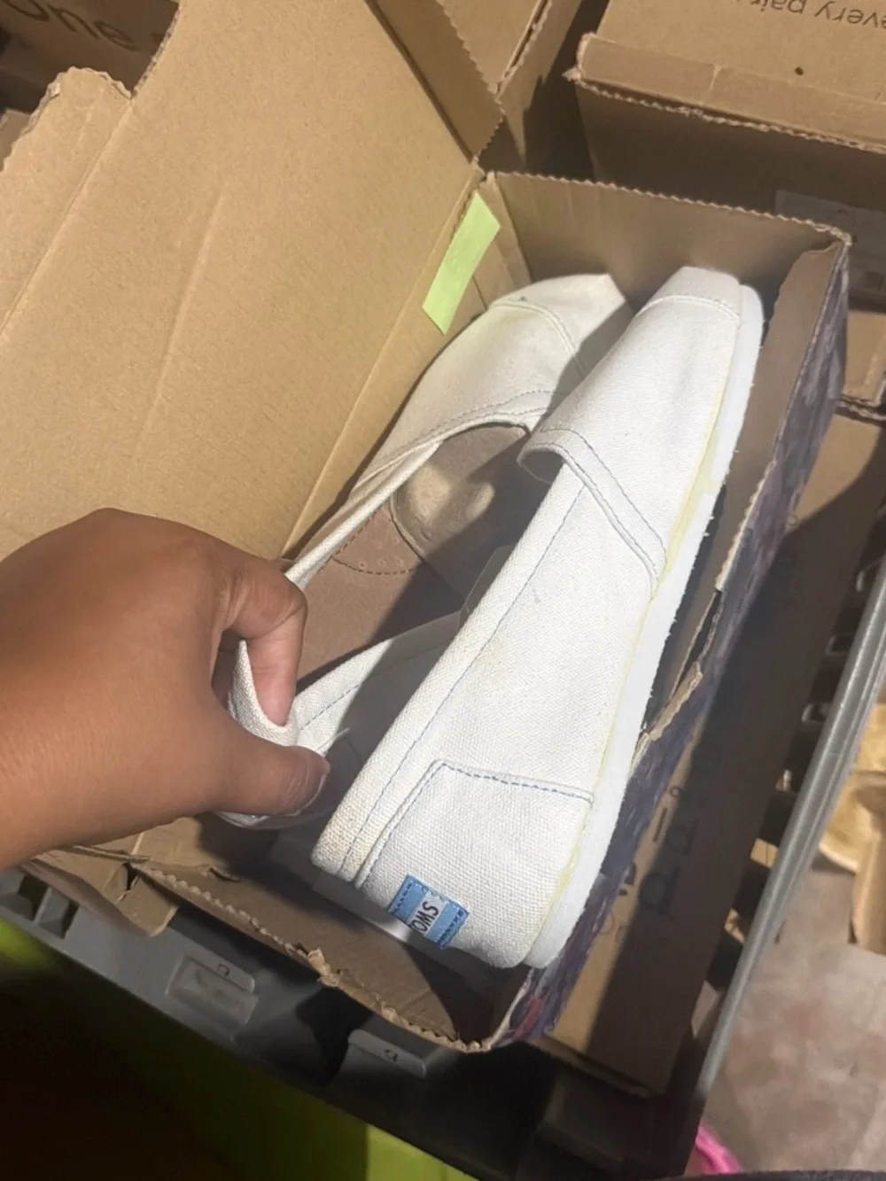 Toms Kids Slip-On Canvas Sneakers in White